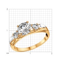 Inel din aur cu zirconii Sokolov 019024 s.16,5 1,5g imaginea #4 — magazin online Desire.md