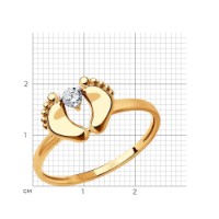 Inel din aur cu zirconii Sokolov 019036 s.16 1,18g imaginea #2 — magazin online Desire.md