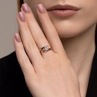 Inel din aur cu zirconii Sokolov 019399 s.17,5 2,81g imaginea #4 — magazin online Desire.md