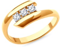 Inel din aur cu zirconii Sokolov 019399 s.17,5 2,81g