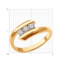 Inel din aur cu zirconii Sokolov 019399 s.17,5 2,81g imaginea #2 — magazin online Desire.md