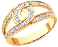 Inel din aur cu zirconii Sokolov 019452 s.19,5 3,45g