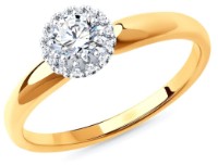 Кольцо из комбинированного золота с бриллиантами Sokolov 1012130 s.16 2,09g