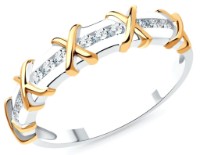 Кольцо из белого золота с бриллиантами Sokolov 1012415-3 s.18 2,29g