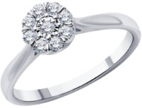 Кольцо из белого золота с бриллиантами Sokolov 1012682-3 s.16,5 2,24g