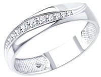 Обручальное кольцо из белого золота с бриллиантами Sokolov 1110206-3 s.17,5 1,99g