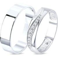 Обручальное кольцо из белого золота с бриллиантами Sokolov 1110206-3 s.17,5 1,99g фото №3 — интернет-магазин Desire.md