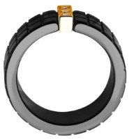 Inel din aur cu diamante și inserții ceramice Sokolov 6015114 s.16,5 0,42g imaginea #4 — magazin online Desire.md