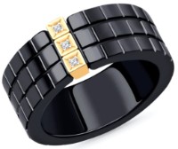 Inel din aur cu diamante și inserții ceramice Sokolov 6015114 s.16,5 0,42g