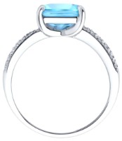 Кольцо из белого золота с бриллиантами и топазом Sokolov 71-00324-3 s.17,5 4,36g фото №3 — интернет-магазин Desire.md