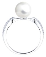 Кольцо из серебра с жемчугом и фианитами Sokolov 94014413 s.18 2,08gr фото №2 — интернет-магазин Desire.md