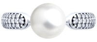Кольцо из серебра с жемчугом и фианитами Sokolov 94014413 s.18 2,08gr фото №3 — интернет-магазин Desire.md