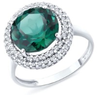 Кольцо из серебра с кварцем и фианитами Sokolov 92014678 s.18 3,23gr