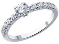 Inel din aur alb cu diamante Sokolov 9010187-5 s.16 1,77g