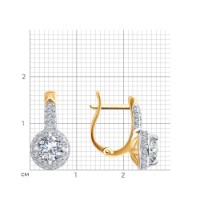 Cercei din aur cu zirconii Sokolov 0200209 3,52g imaginea #4 — magazin online Desire.md