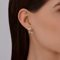 Cercei din aur cu zirconiu Sokolov 0200498  2,22g imaginea #3 — magazin online Desire.md