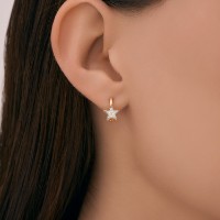 Cercei din aur cu zirconii Sokolov 0200653 1,44g imaginea #2 — magazin online Desire.md