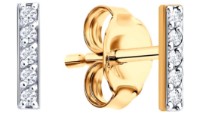 Cercei din aur cu zirconii Sokolov 0200696 0,61g