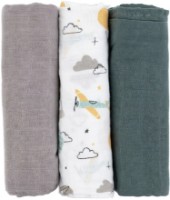 Пелёнки Petite&Mars Moussy Grey Planes 68x68cm 3pcs (415361) фото №2 — интернет-магазин Desire.md