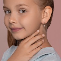 Cercei din aur galben cu zirconii Sokolov 027396-2 1,53g imaginea #2 — magazin online Desire.md