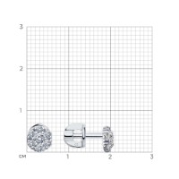 Cercei din aur alb cu zirconii Sokolov 027460-3 1,38g imaginea #2 — magazin online Desire.md