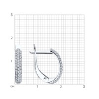 Cercei din aur alb cu zirconii Sokolov 028160 2,1g imaginea #3 — magazin online Desire.md