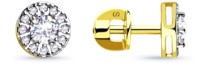 Серьги из желтого золота с фианитами Sokolov 028255-2 1,77g