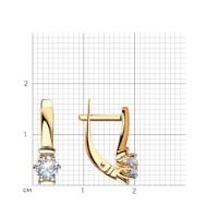 Cercei din aur cu zirconii Sokolov 029978 2,49g imaginea #2 — magazin online Desire.md