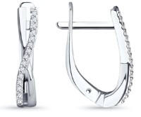 Cercei din aur alb cu diamante Sokolov 1021939-3 1,88g imaginea #4 — magazin online Desire.md