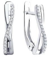 Серьги из белого золота с бриллиантами Sokolov 1021939-3 1,88g