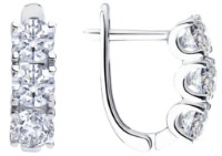 Cercei din aur alb cu diamante Sokolov 1022371-3-5 2,49g imaginea #2 — magazin online Desire.md