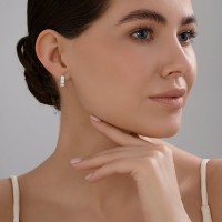 Cercei din aur alb cu diamante Sokolov 1022371-3-5 2,49g imaginea #3 — magazin online Desire.md