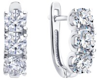 Cercei din aur alb cu diamante Sokolov 1022371-3-5 2,49g