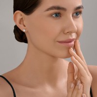 Cercei din aur alb cu diamante Sokolov 1022388-3-5 1,68g imaginea #5 — magazin online Desire.md