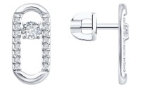 Cercei din aur alb cu diamante Sokolov 1022570-3-5 2,43g