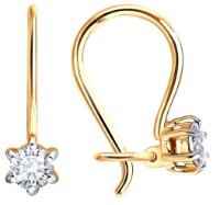 Cercei din aur cu diamante Sokolov 1022682-5 0,94g imaginea #3 — magazin online Desire.md