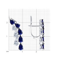 Cercei din aur alb cu safire Sokolov 2021226-3 4,67g imaginea #4 — magazin online Desire.md