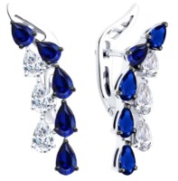 Cercei din aur alb cu safire Sokolov 2021226-3 4,67g