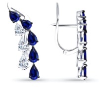 Cercei din aur alb cu safire Sokolov 2021226-3 4,67g imaginea #3 — magazin online Desire.md