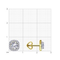 Cercei din aur galben cu zirconiu Sokolov 53-122-02355-1  1,76g imaginea #2 — magazin online Desire.md