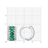Серьги из серебра с ситаллами и фианитами Sokolov 94-320-02192-2  6,93g фото №4 — интернет-магазин Desire.md
