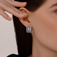 Серьги из серебра с ситаллами и фианитами Sokolov 94-320-02192-2  6,93g фото №2 — интернет-магазин Desire.md