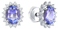 Серьги из белого золота с бриллиантами и танзанитами Sokolov 6024355-3  2,03g