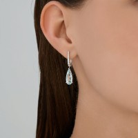 Серьги из белого золота с топазами и бриллиантами выращенными Sokolov 72-00439-3  3,92g фото №5 — интернет-магазин Desire.md