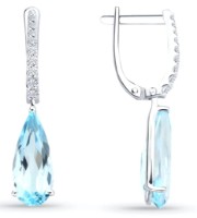 Серьги из белого золота с топазами и бриллиантами выращенными Sokolov 72-00439-3  3,92g фото №2 — интернет-магазин Desire.md