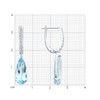 Серьги из белого золота с топазами и бриллиантами выращенными Sokolov 72-00439-3  3,92g фото №4 — интернет-магазин Desire.md