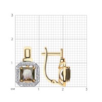 Серьги из золота с ситаллом цвета Султанит и фианитом Sokolov 725 797  3,4g фото №3 — интернет-магазин Desire.md