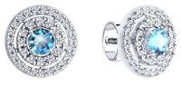 Серьги из белого золота с топазами и фианитами Sokolov 728867-3  2,84g