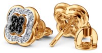 Серьги из золота с бесцветными и чёрными бриллиантам  Sokolov 7 020 058  2,47g фото №4 — интернет-магазин Desire.md