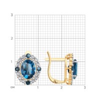 Серьги из золота с топазами и фианитами Sokolov 728 971  3,62g фото №3 — интернет-магазин Desire.md